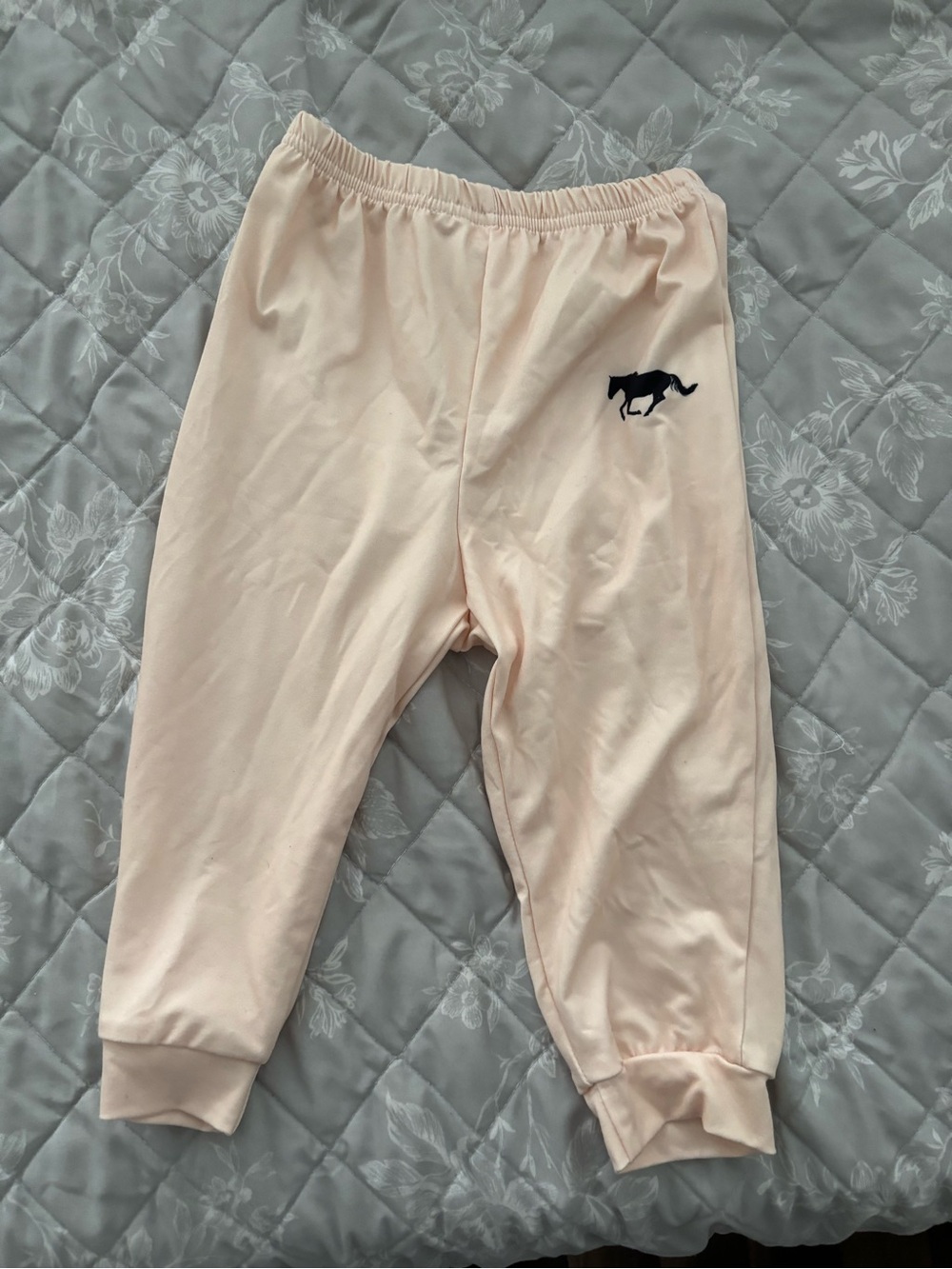 Kids Soft beige Jogger Bottoms with Horse Detail